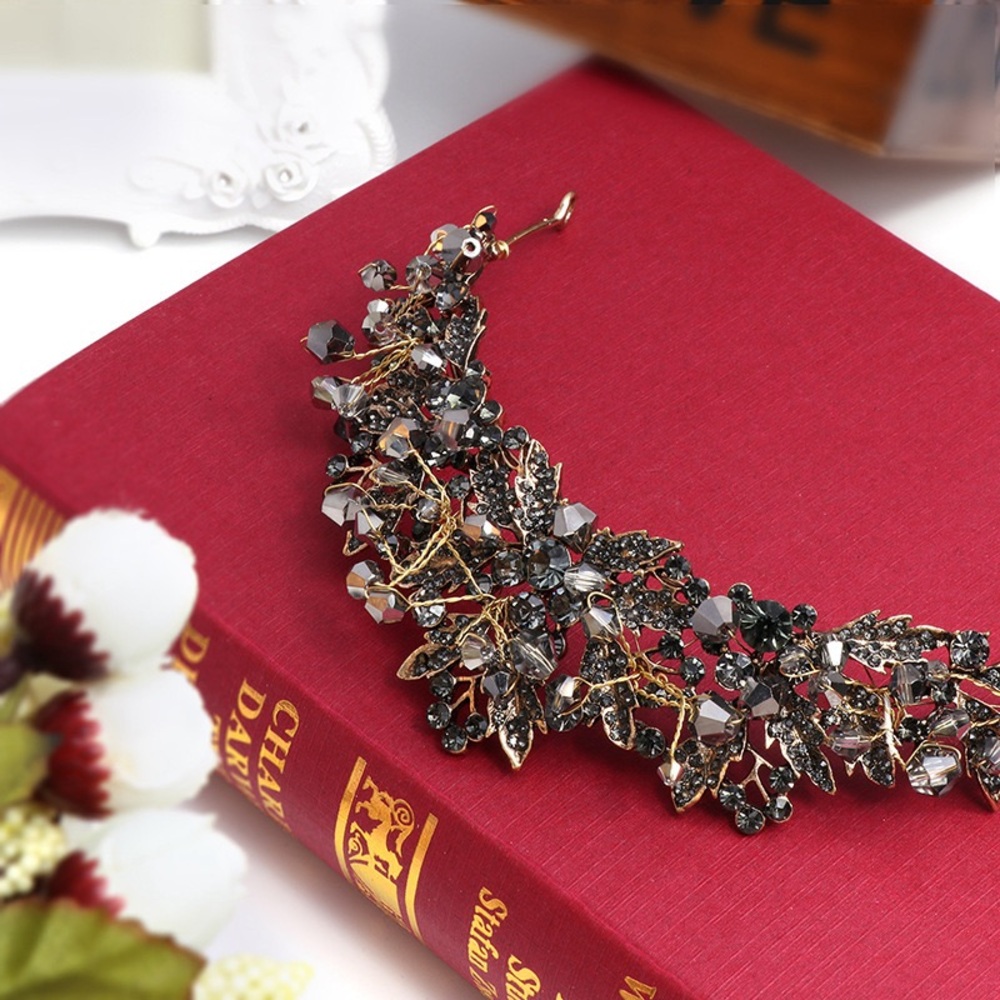 Black tiara crown wedding gothic vintage punk